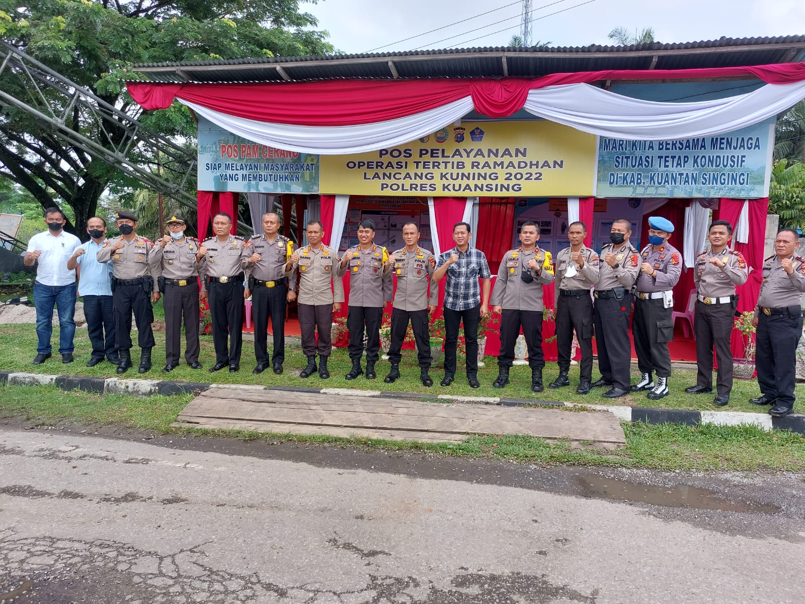 Dir Binmas Polda Riau Bersama Tim Lakukan Supervisi  dan Pengecekan Pos Operasi Tertib Ramadhan Lancang Kuning Tahun 2022 Polres Kuansing