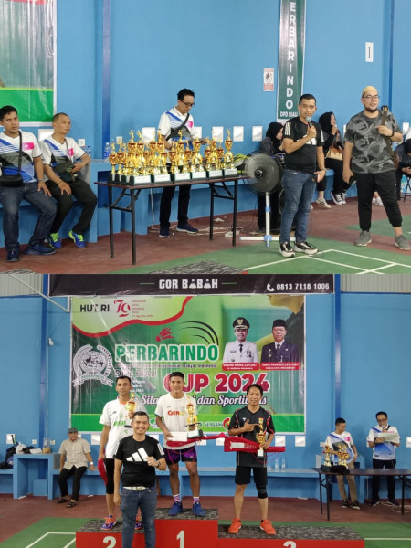 Meriahkan HUT RI Ke-79, Ini Pemenang Turnamen Bulutangkis Perbarindo Riau Cup 2024