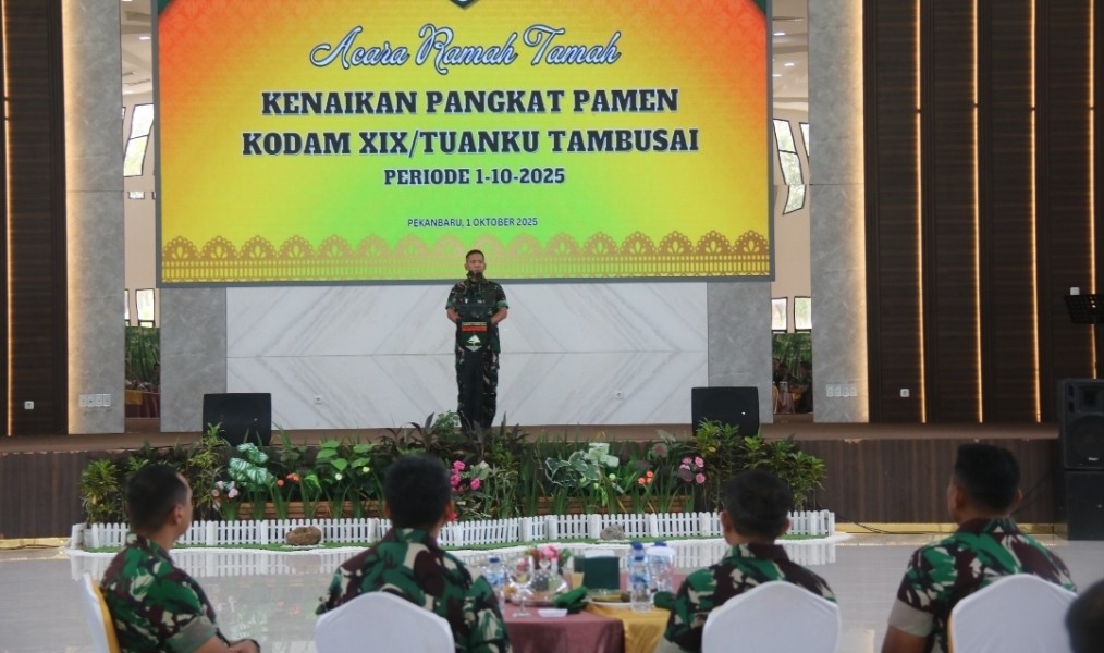 Kasdam XIX/Tuanku Tambusai Pimpin Upacara KORPS Kenaikan Pangkat Perwira Menengah