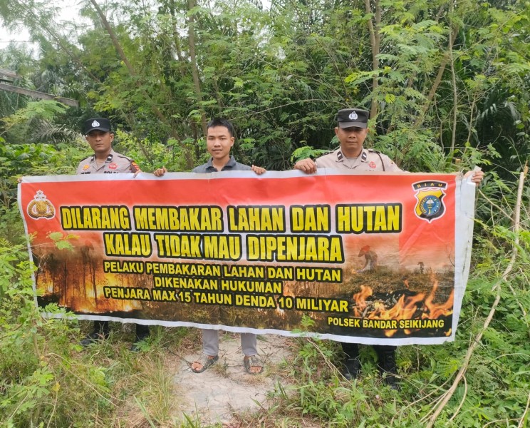 Polsek Bandar Sei Kijang Kembali Laksanakan Patroli Karhutla,Mensosialisasikan Ancaman Hukuman Membakar Lahan