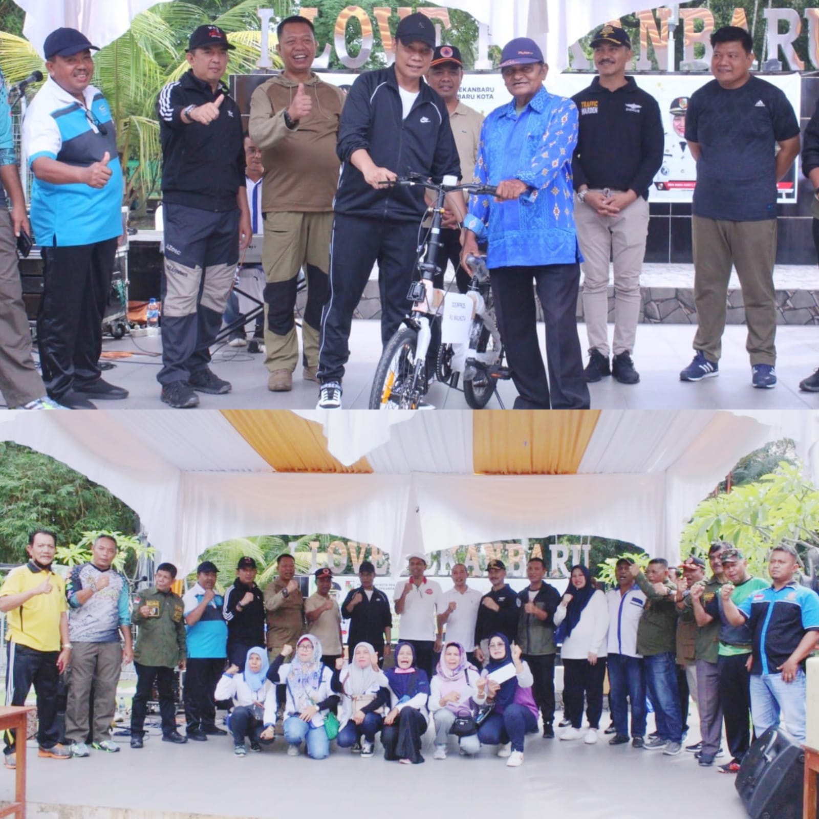 Penjabat Walikota Pekanbaru Jalan Santai Bersama Forum RT RW Kecamatan Pekanbaru Kota