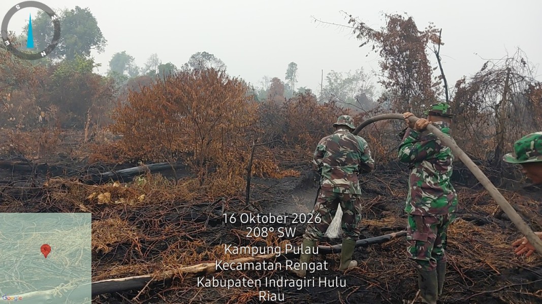 Kodam XIX/Tuanku Tambusai Dukung Penanganan Karhutla di Indragiri Hulu