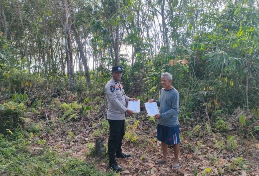 Waspada Karhutla! Kapolsek Bandar Sei Kijang Himbau Masyarakat Bijak Buka Lahan Tanpa Membakar