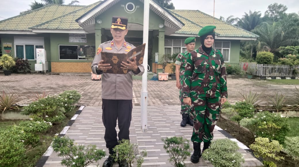 Perkokoh Sinergitas TNI - Polri, Polsek Tanah Putih Dan Koramil 02 Tanah Putih Gelar Apel Bersama
