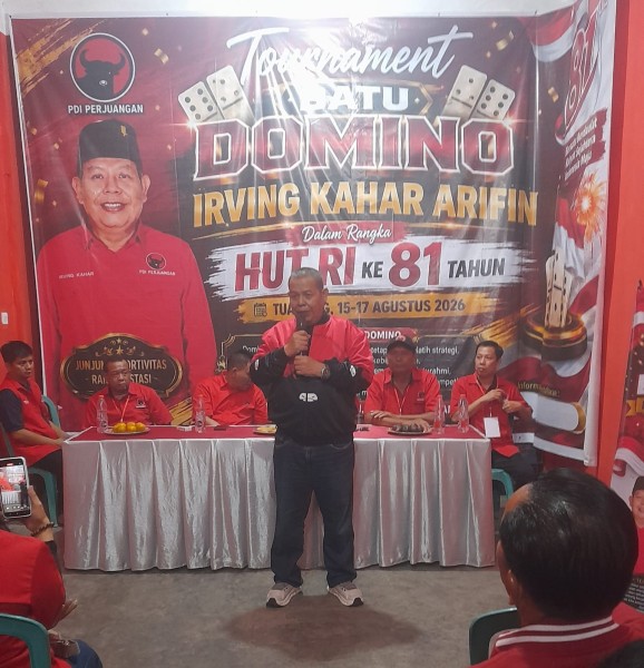 Semarakkan HUT RI Ke - 81, DPC PDI Perjuangan Siak Gelar Turnamen Domino Irving Kahar Arifin
