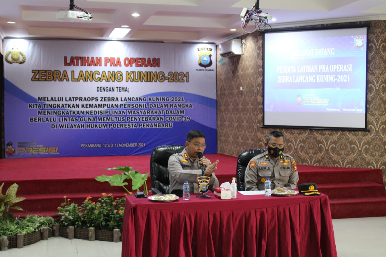 Polresta Pekanbaru Gelar Latihan Pra Operasi Zebra Lancang Kuning 2021