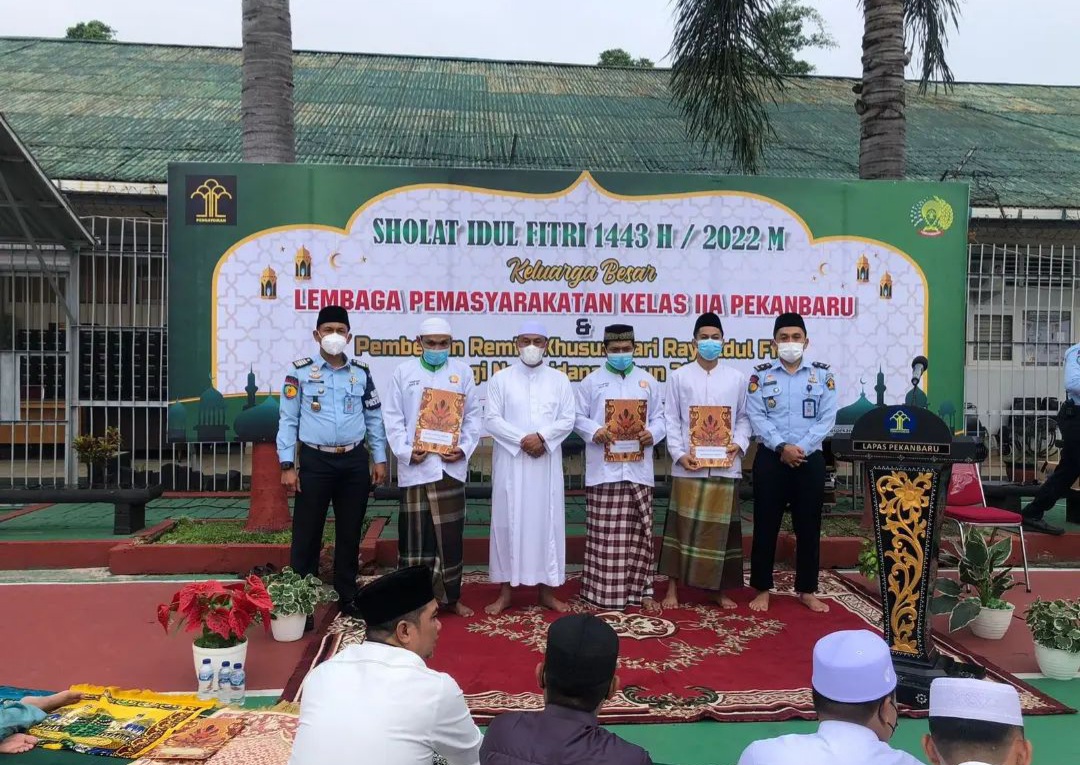 Idul Fitri, Lapas Kelas IIA Pekanbaru Berikan Remisi Kepada 823 Warga Binaan