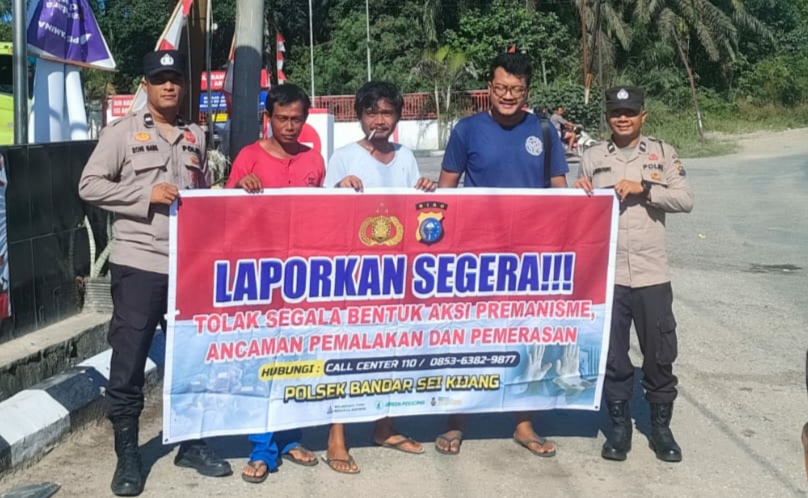 Polsek Bandar Sei Kijang Lakukan Patroli dan Sosialisasi untuk Mencegah Premanisme di Jalan Lintas Timur KM 34