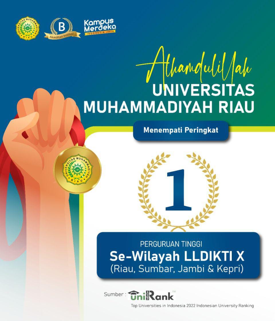 Universitas Muhammadiyah Riau Ranking Pertama LL DIKTI Wil. X UniRank 2022