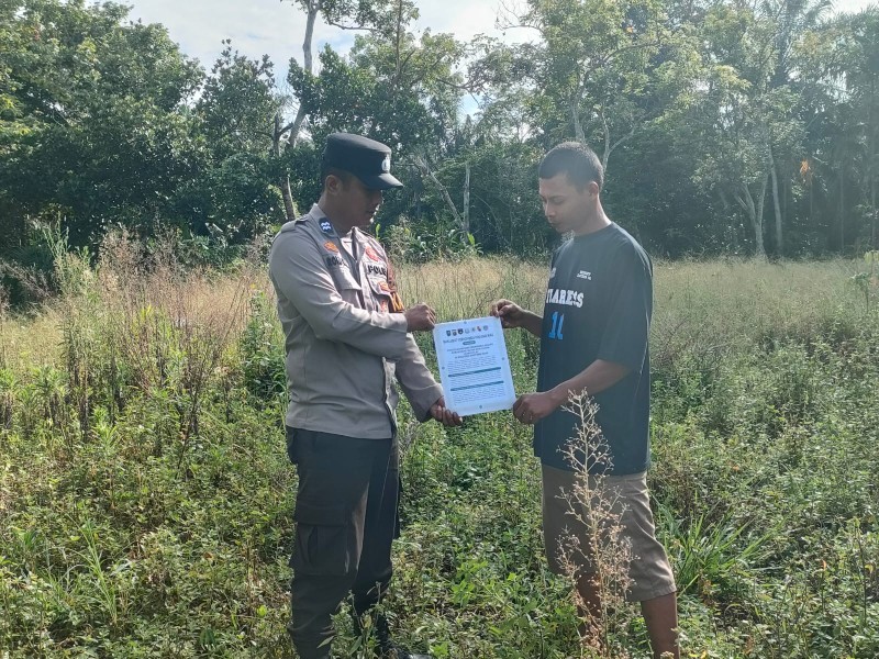 Waspada Karhutla! Kapolsek Bandar Sei Kijang Kembali Himbau Kepada Masyarakat Untuk Menjaga Lahan