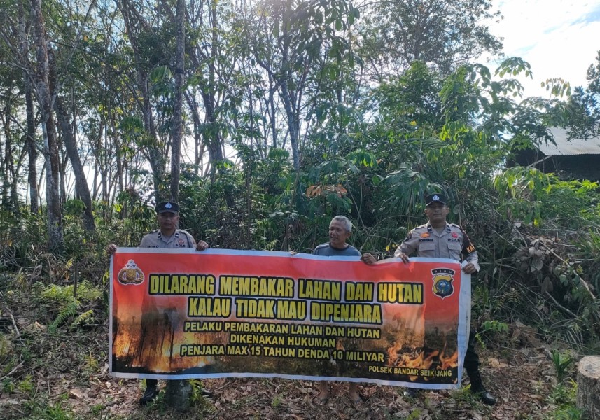 Polsek Bandar Sei Kijang Kembali Laksanakan Patroli Karhutla,Mensosialisasikan Ancaman Hukuman Membakar Hutan dan Lahan