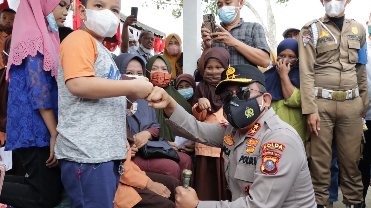 Dukung Percepatan Vaksinasi Anak di Tanjung Balai, Kapolda Sumut Ucapkan Terimakasih Kepada Orang Tua