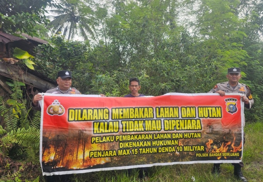 Patroli Karhutla! Kapolsek Bandar Sei Kijang Kembali, Himbauan Telah Efektif Dalam Mencegah Membakar Lahan