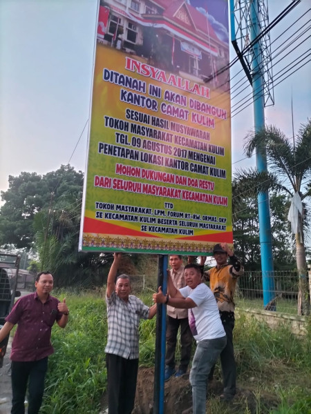 Masyarakat Kulim Sepakat: Pembangunan Kantor Camat Baru di Depan Jalan Seroja