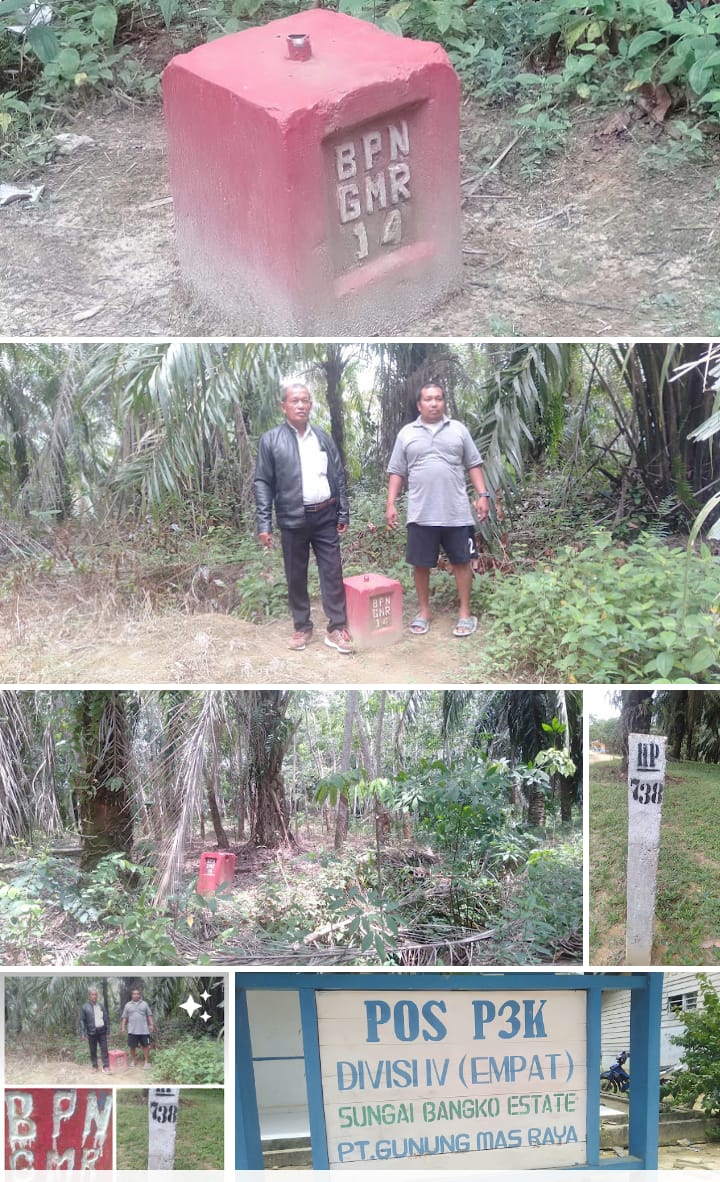 Aneh..! Diatas Lahan Kebun PT.GMR Ada Patok Kawasan HPT
