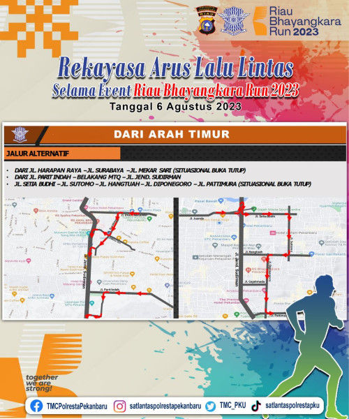 Polresta Pekanbaru Alihkan Arus Lalin Selama Pelaksanaan Bhayangkara Run