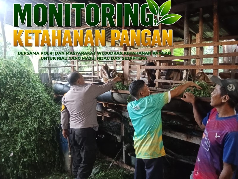 Bhabinkamtibmas Simpang Beringin Sambangi Peternakan Kambing, Dukung Program Ketahanan Pangan Nasional