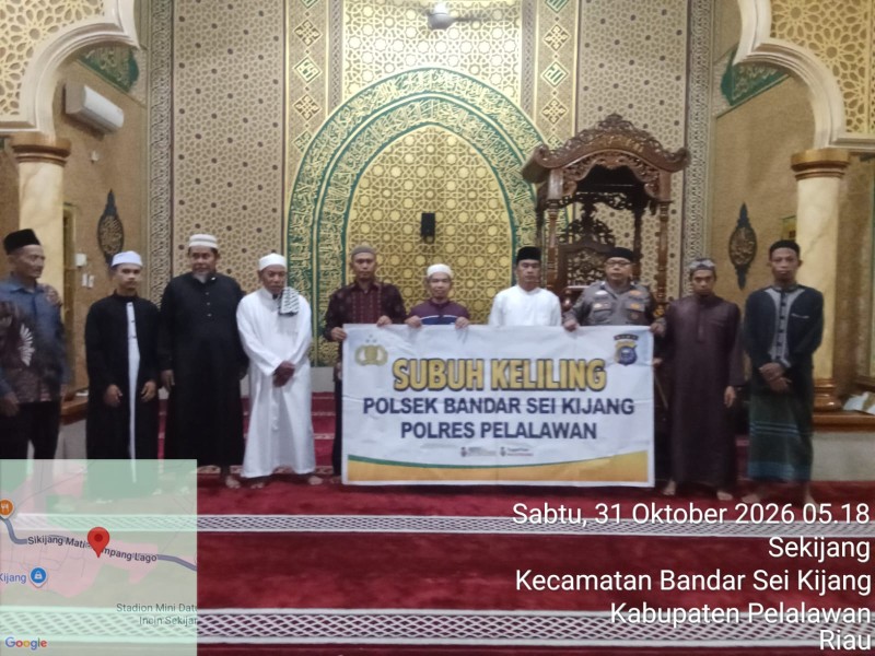 POLSEK BANDAR SEI KIJANG GELAR SUBUH KELILING DI MUSHOLA DARUL MAGRIB, PERKUAT KEDekatan DENGAN MASYARAKAT