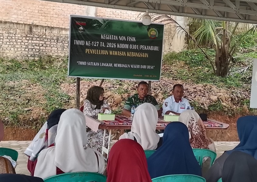 TMMD 127 Kodim 0301/Pekanbaru Perkuat Nilai Kebangsaan Warga Tenayan Raya