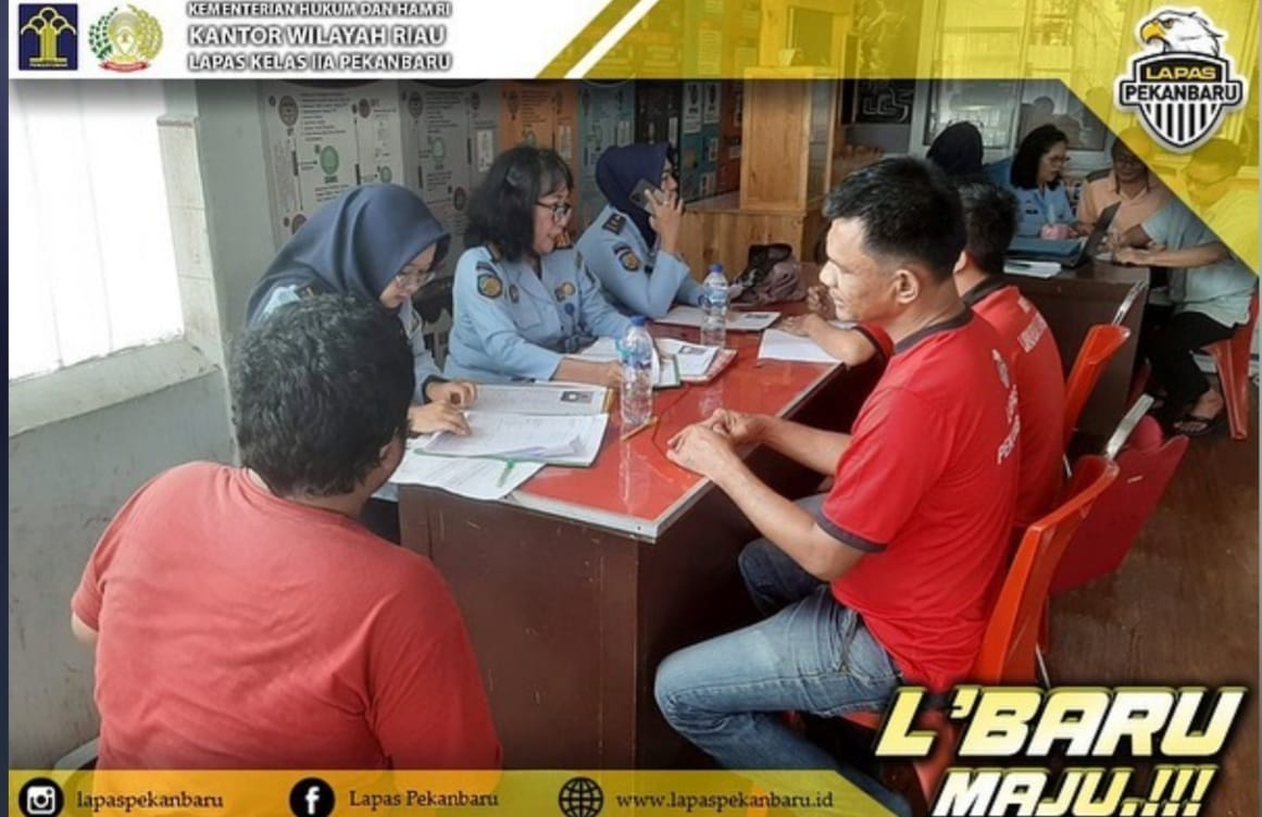 Delapan Orang WBP Lapas Pekanbaru Ikuti Kegiatan Litmas Assesment Resiko Residivis Indonesia ( RR-I ) PK BAPAS