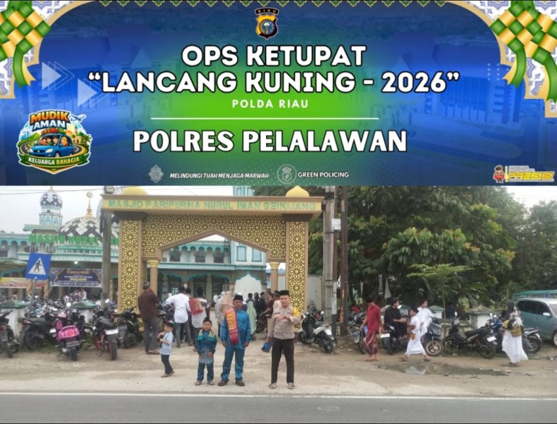 Pelalawan Aman dan Kondusif Saat Sholat Idul Fitri 1447 H, Polisi Turunkan Personel di Tiga Masjid