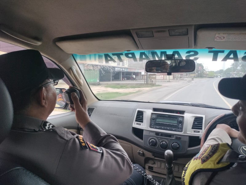 Cegah Karhutla Meluas, Polsek Bandar Sei Kijang Gelar Patroli Halo-Halo di Lintas Timur