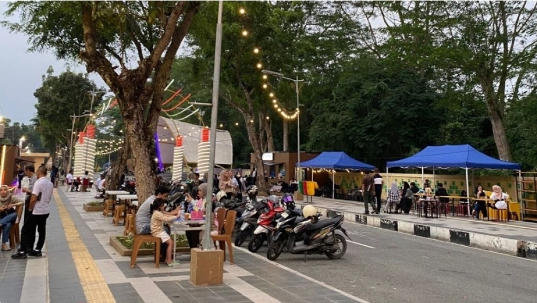 Baru di Buka Taman Labuai City Walk Pekanbaru, Tempat Nongkrong Baru Gratis Parkir!