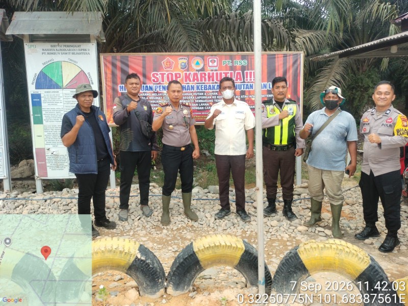 POLSEK BANDAR SEI KIJANG GELAR PATROLI KARHUTLA, HIMBAU TIM PERUSAHAAN TINGKATKAN KEWASPADAAN