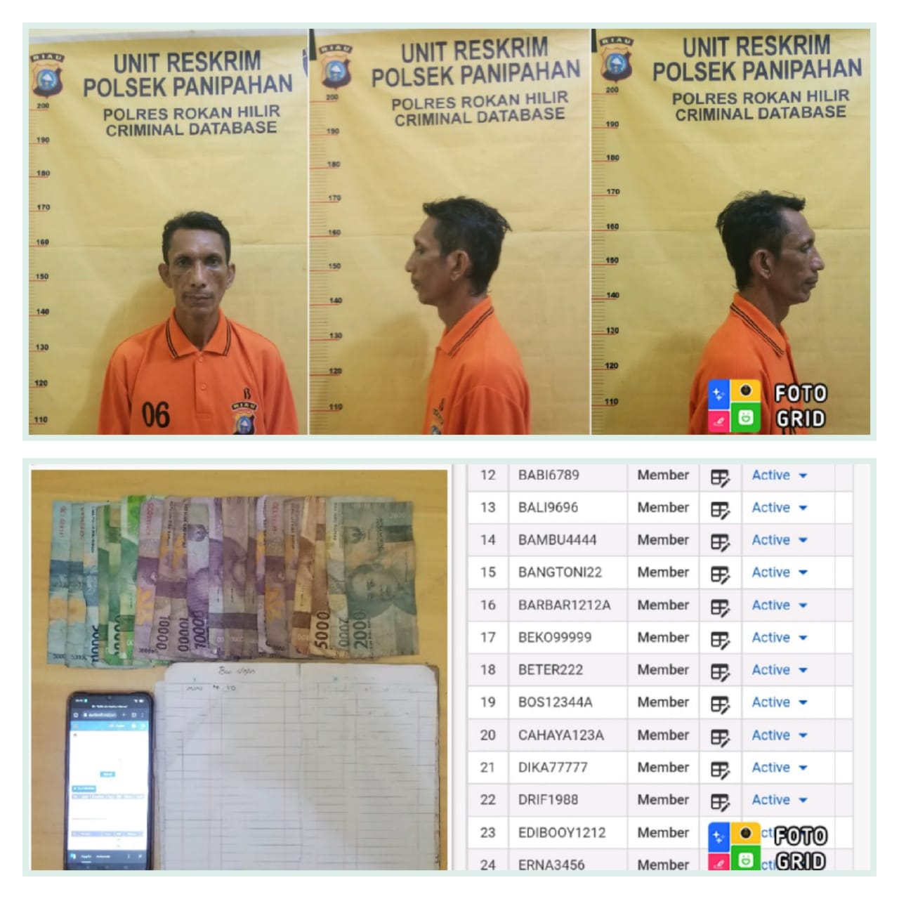 Bermain Judi Slot Online Jenis Joker Seorang Warga Panipahan Diamankan Polisi