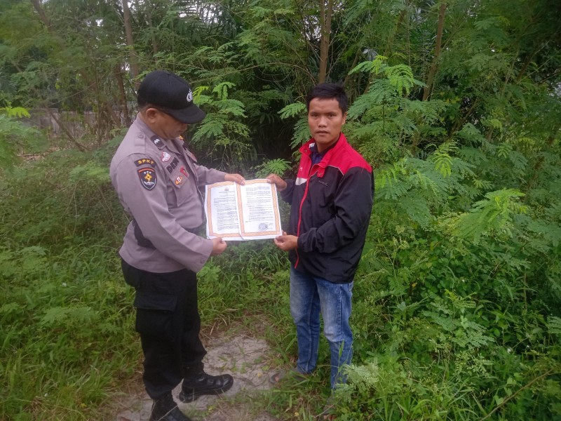 “Patroli Karhutla dan Penyebaran Maklumat Kapolda Riau di Wilayah Hukum Polsek Bandar Sei Kijang”