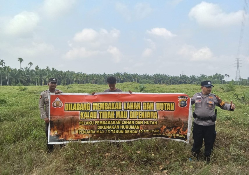 Waspada Karhutla! Kapolsek Bandar Sei Kijang Imbau Masyarakat Tidak Membuka Ladang dan Lahan Dengan Cara Membakar