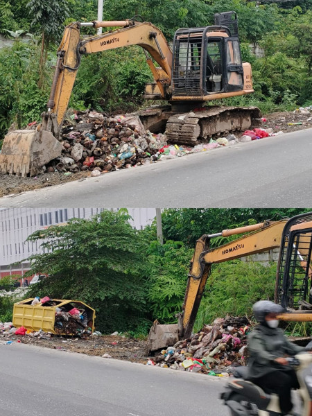 Kerahkan Alat Armada dan Berat, Sampah Sudah Bersih Dari Titik Tumpukan