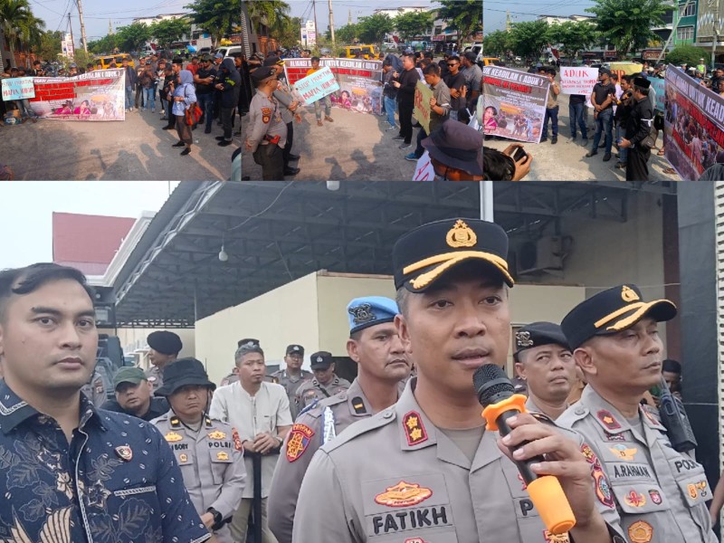 Korban Penganiayaan Malah Tersangka, ADUK Geruduk Mapolres Dumai Pertanyakan Kinerja Penyidik
